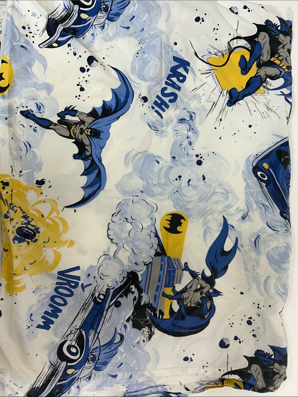 Pottery Barn Kids Blue, Yellow Batman Cotton Print standard pillowcase cotton